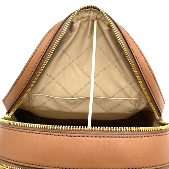 Michael Kors Jaycee Medium Zip Packet Backpack Vanilla/Brown - Picture 8 of 11